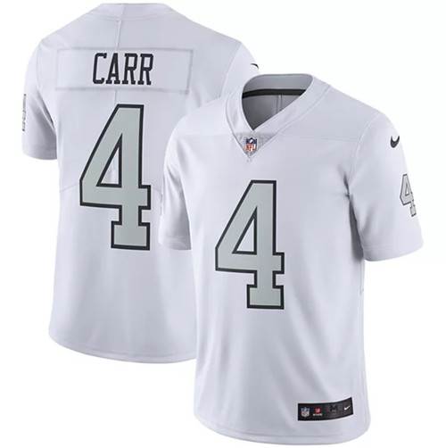 Youth Las Vegas Raiders #4 Derek Carr White Color Rush Limited Stitched NFL Jersey